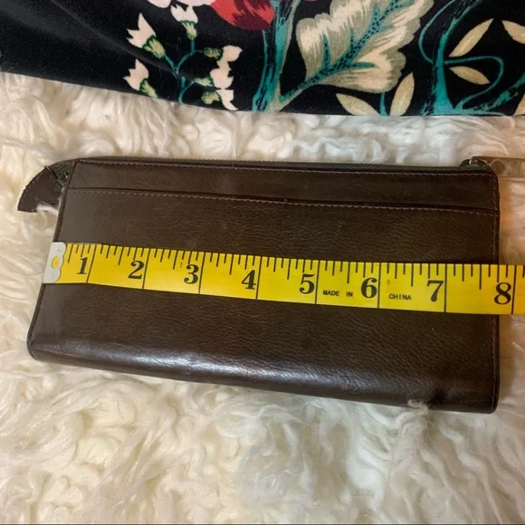 Marc Jacobs Zip Clutch Wallet in Brown with Silver Hardware